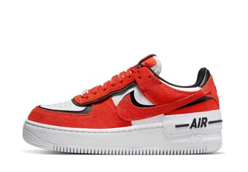 W size 6 Nike Air Force 1 Shadow Orange White Sneakers