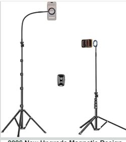 elitehood Magnetic iPhone Tripod Stand with Flexible Gooseneck, Magsafe Phone Stand for Video Recording Filming, Heavy Duty Aluminum Phone Tripod for 