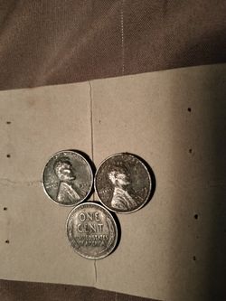 3 Steel Pennys Year 1943 Magnetic.  $60