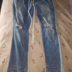 Mad Blue Jeans Size 34x33 Mens Skinny Mid Rise Medium Wash Blue Denim $40