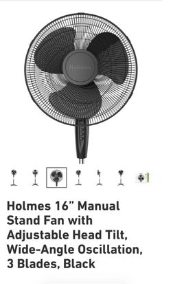 2 Holmes Ventilador de pie oscilante (oscillating pedestal fan)