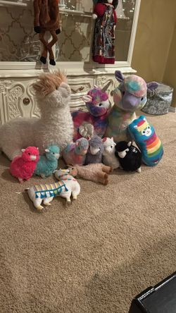 Llama stuff animals and pillows