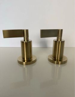 Brushed Gold Modern Lever Faucet Handles – Heavy Solid Brass