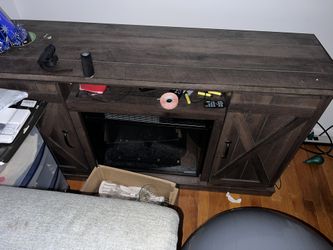 WoodGrain Tv Stand w Removable Fire place 