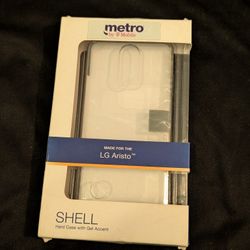 LG Arisro Hard Shell Case W Gel Accent For Metro PCS Phone 