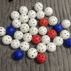 34 Used Baseball Plastic Balls 