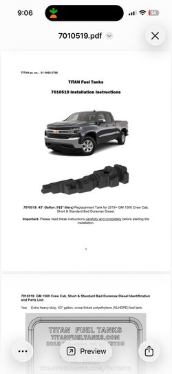 Chevy, gmc 3.0 diesel extended tank