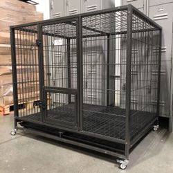Dog Pet Cage Kennel Size 50 XL With Plastic Floor Grid Tray And Wheels New In Box 📦