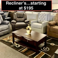 Brand New Recliners…… Starting At $195