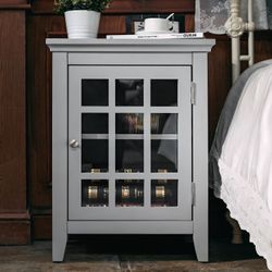 Homy Casa TANEKA Multi-Purpose Storage Cabinet Grey Open Box