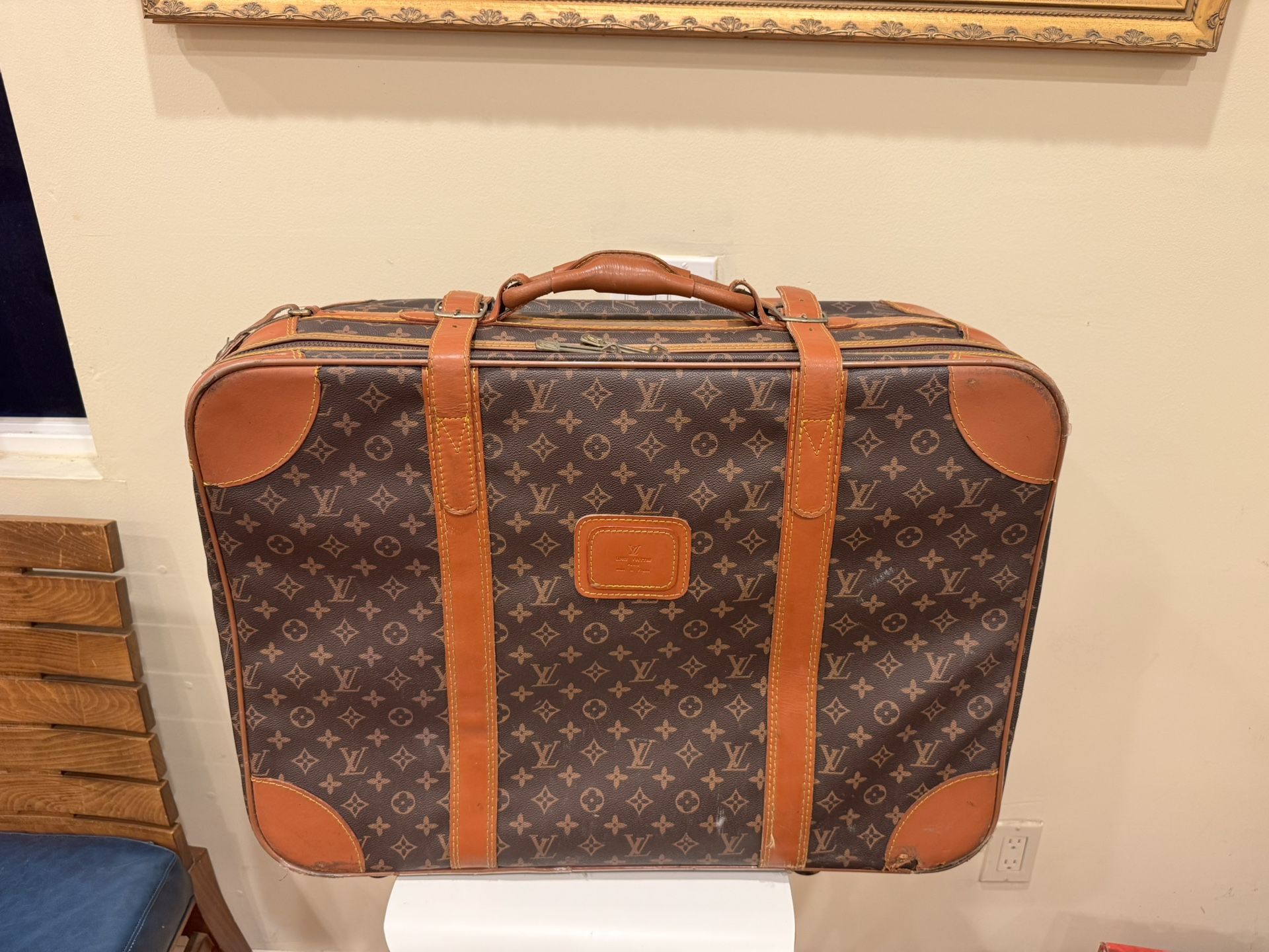 LOUIS VUITTON STRATOS Vintage Suitcase AUTHENTIC Monogram Leather 27”
