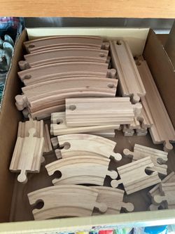 Wooden train tracks, suspension bridge, crossing, etc., BRIO / Thomas