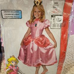 Girls Princess Peach Costume 