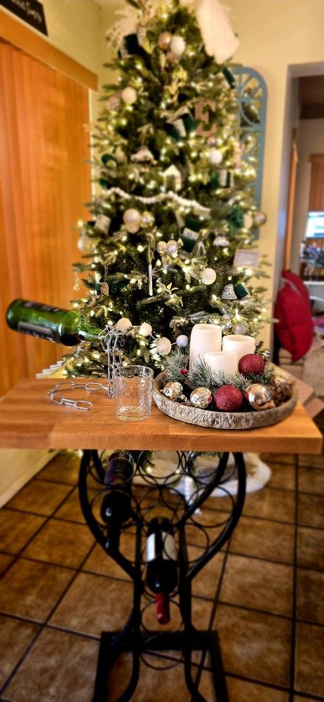 Custom Made Wine Rack Metal with Charcuterie Board Finish.
