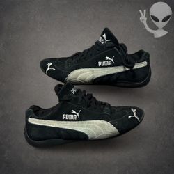 Puma Speedcat OG Suede Low Top Women's Size 7.5 Black White Driving Sneakers