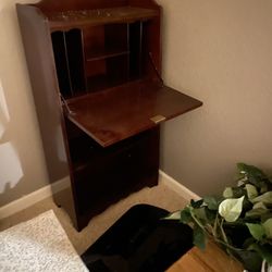 Antique Letter Desk, Like New, With Key!! Was Doing to Sell For 100.00. Only Interested Parties…. Have Antique Gurue Coming Friday