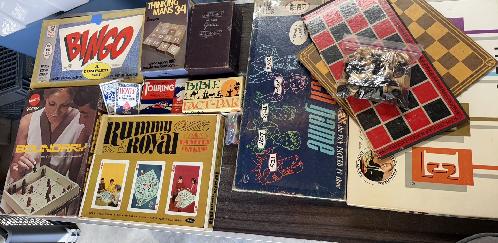Vintage Board Game Lot Of 12 - Life, Bingo, Chess, Etc 