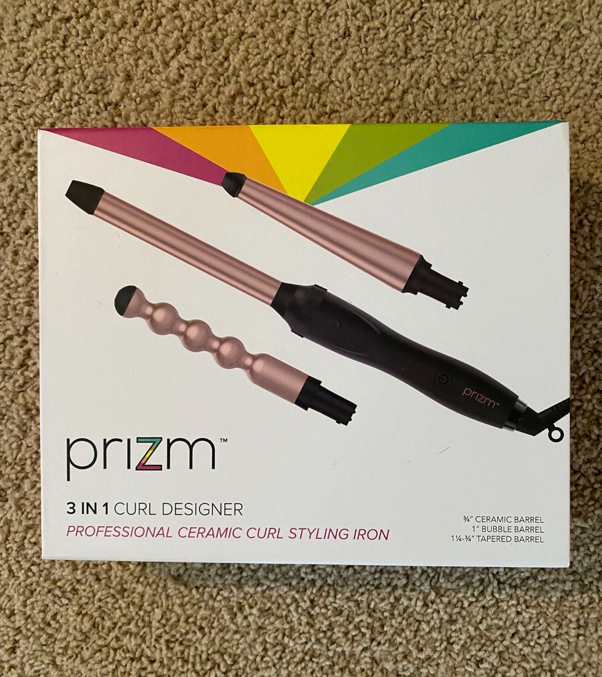 Prizm 3 In 1 Curl Designer Professional Ceramic Curl Styling Iron