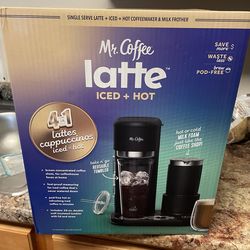 Mr. Coffee Latte Iced + Hot Coffee Maker w/ Frother – 4-in-1 (New in Box)