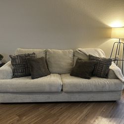 8ft Cream Sofa - Pillows included