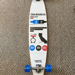 Madrid Super pin tail Longboard flat 46.25β X 9.5β Shiver wheels x caliber truck