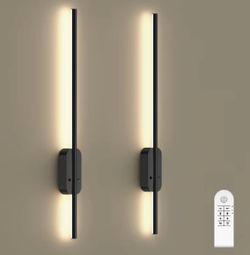 Elegant Battery Operated Wall Lights (Set of 2) Rechargeable & Remote Control Wireless