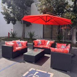 No Assemble requires!! New 8 Pieces Outdoor Wicker Patio Furniture Set Sectional Sofa & Tables