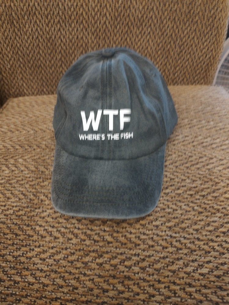WHERE'S THE FISH BASEBALL CAP.  ADJUSTABLE STRAP. NEW.  PICKUP ONLY 