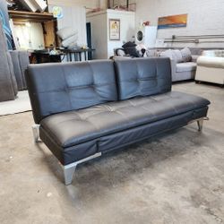Free Delivery! Pleather Sofa Futon Couch With Outlets