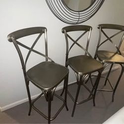 Metal bar-height barstools