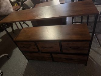 Industrial Dresser with Shelves and Drawers