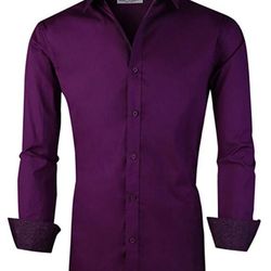 Alex Vando Purple men's dress shirt, large, brand new in bag