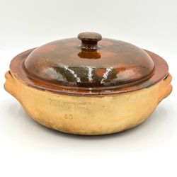 Vintage Brown's Pottery CRR Valor Ware Casserole Vallauris France Lid