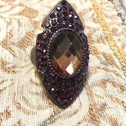 Costume jewelry flexible purple ring