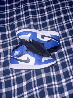 Air Jordan 1 Mid Blue White Black Sneakers