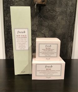 Fresh brand . Rose line of skin care products