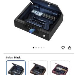 Gun Safe,Biometric Gun Safe for Pistols 3-Ways unlock Fingerprint Digital PIN Key Unlock with Sound, Lock box for Cloakroom living room Bedroom Nights