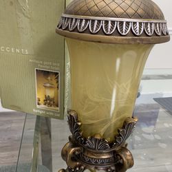 Antique Gold And Pewter Finish Up light With Lid