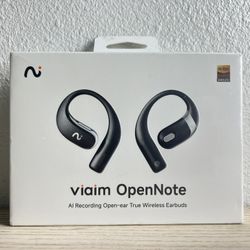 OpenNote AI Voice Recorder – Open Ear Headphones with FlashRecord, Call Recording, Real-Time Transcription, Translation, AI Assistant (Black)