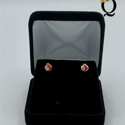  14kt gold stud pomegranate earrings 
