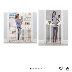 Regalo 56-Inch Extra WideSpan Walk Through Baby Gate, Includes 4-Inch, 8-Inch and 12-Inch Extension & Easy Step 36" Extra Tall Walk Thru Baby Gate, In