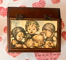 Vintage Hummel-Style Wooden Music Box