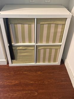Storage, cabinet with 4 compartments, white