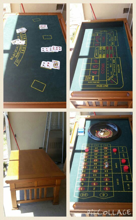 Coffee table roulette caps and black jack all, in one