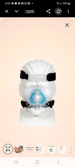 Comfort Gel Blue Nasal CPAP Mask Resporonics 1009042 size M with Flexible Tubing