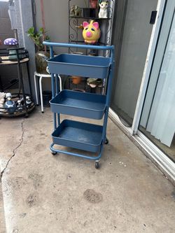 3-Tier Rolling Metal Storage Cart