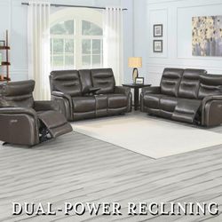 Genuine Leather Power Reclining Couches Sets Only $49 Down Livingroom Furniture Sectional Couches Sofa Sets 🛋 
