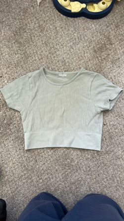 Sage Green Garage Ribbed Crop Top