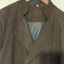 Brown Double Breasted Suede Blazer 
