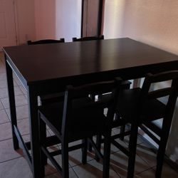 Black Dining Table, High Seating